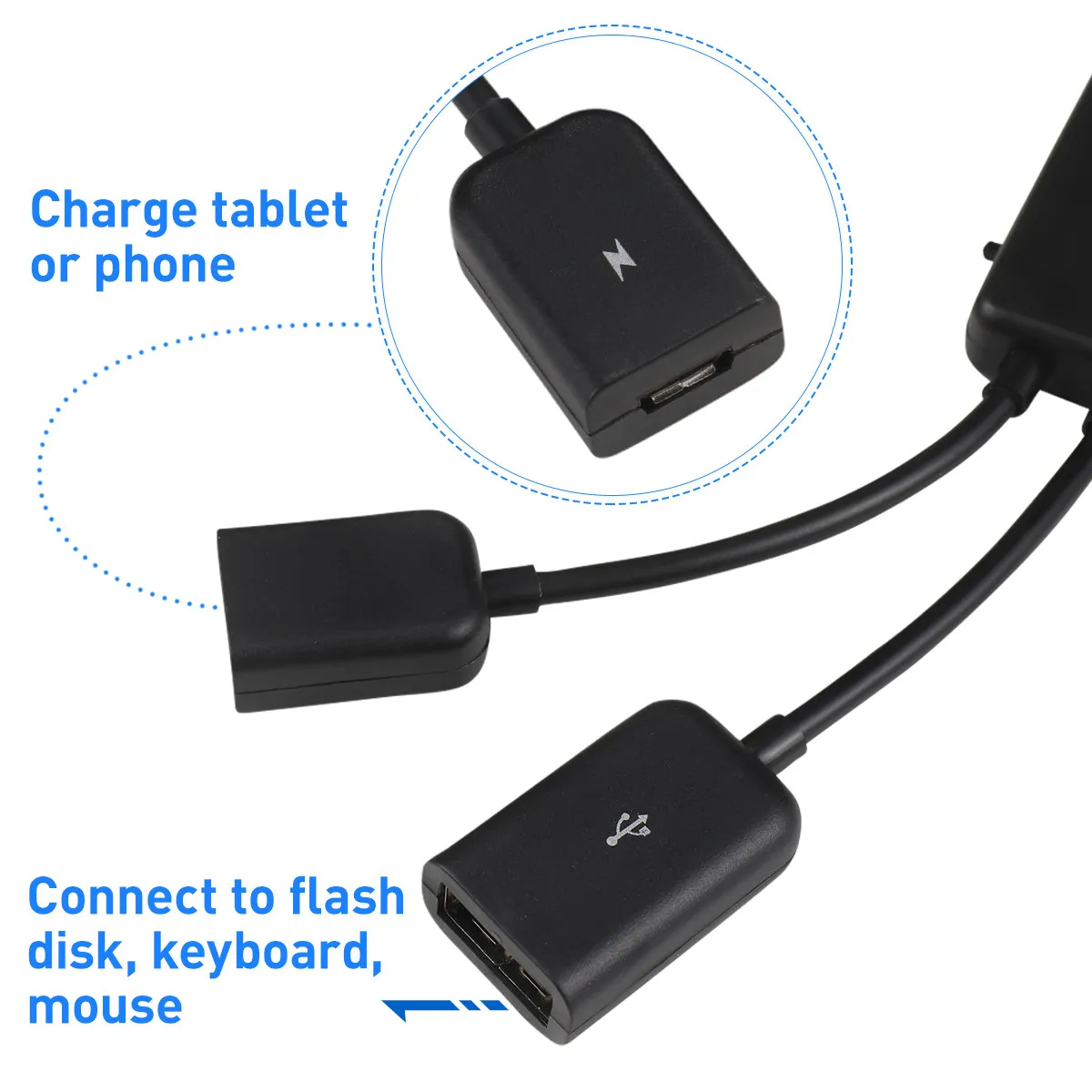 

Premium Otg Host Cable Adapter for Smartphones Tablets Supports USB Flash Drives Keyboards Data Transfer Otg Charging
