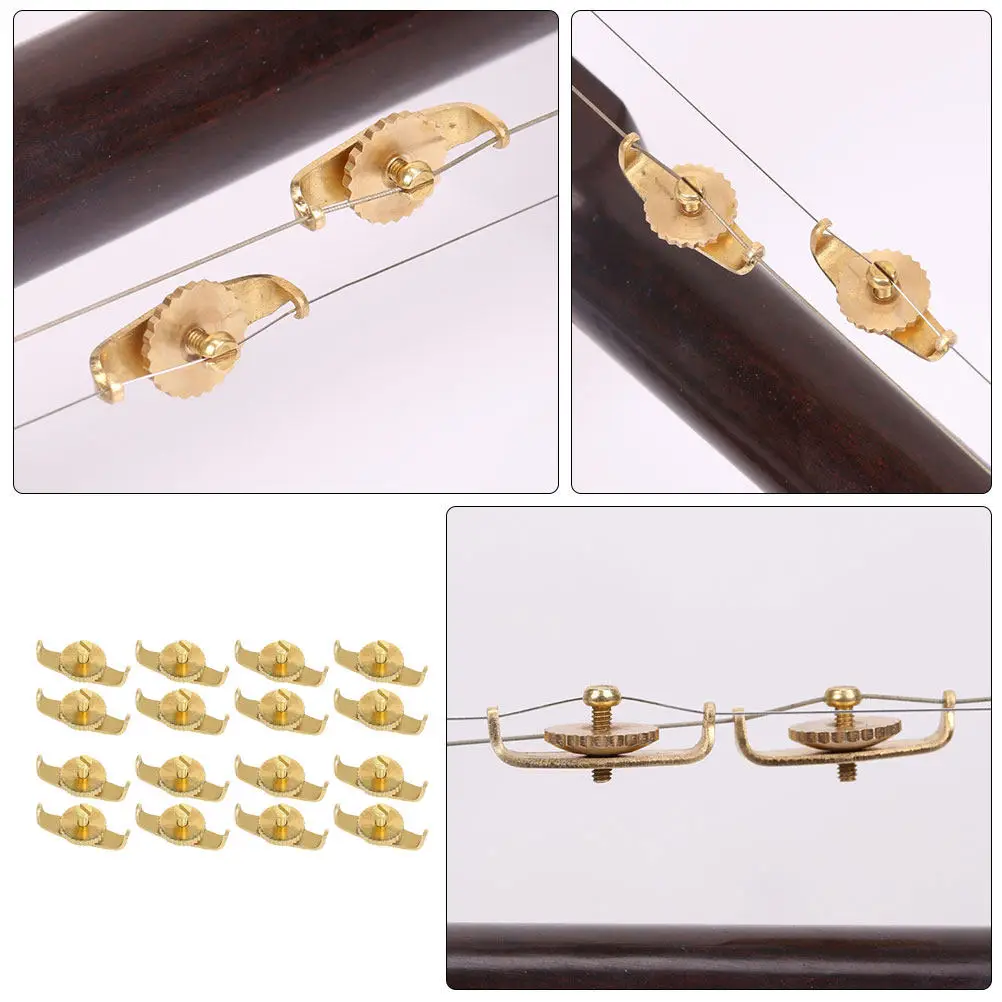16Pcs Hard Texture Copper Erhu String Adjusters Accurate Easy Tuning Aid for Improved Sound Clarity Erhu Accessory Set