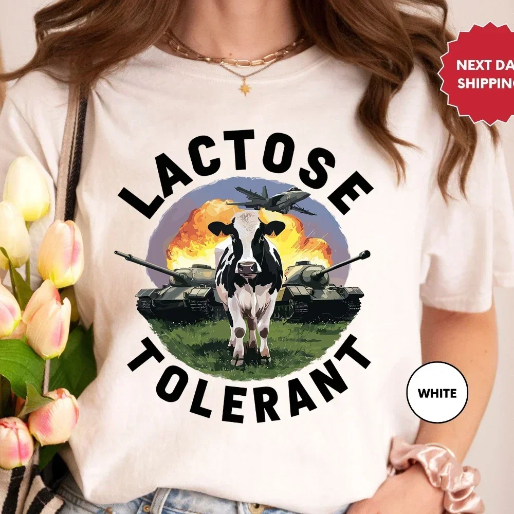 High Quality Cotton Lactose Breathable Tee Tolerant T-shirt Tee Top Funny Meme Milk Cheese Diet Gym Workout Gift Unisex T Shirt