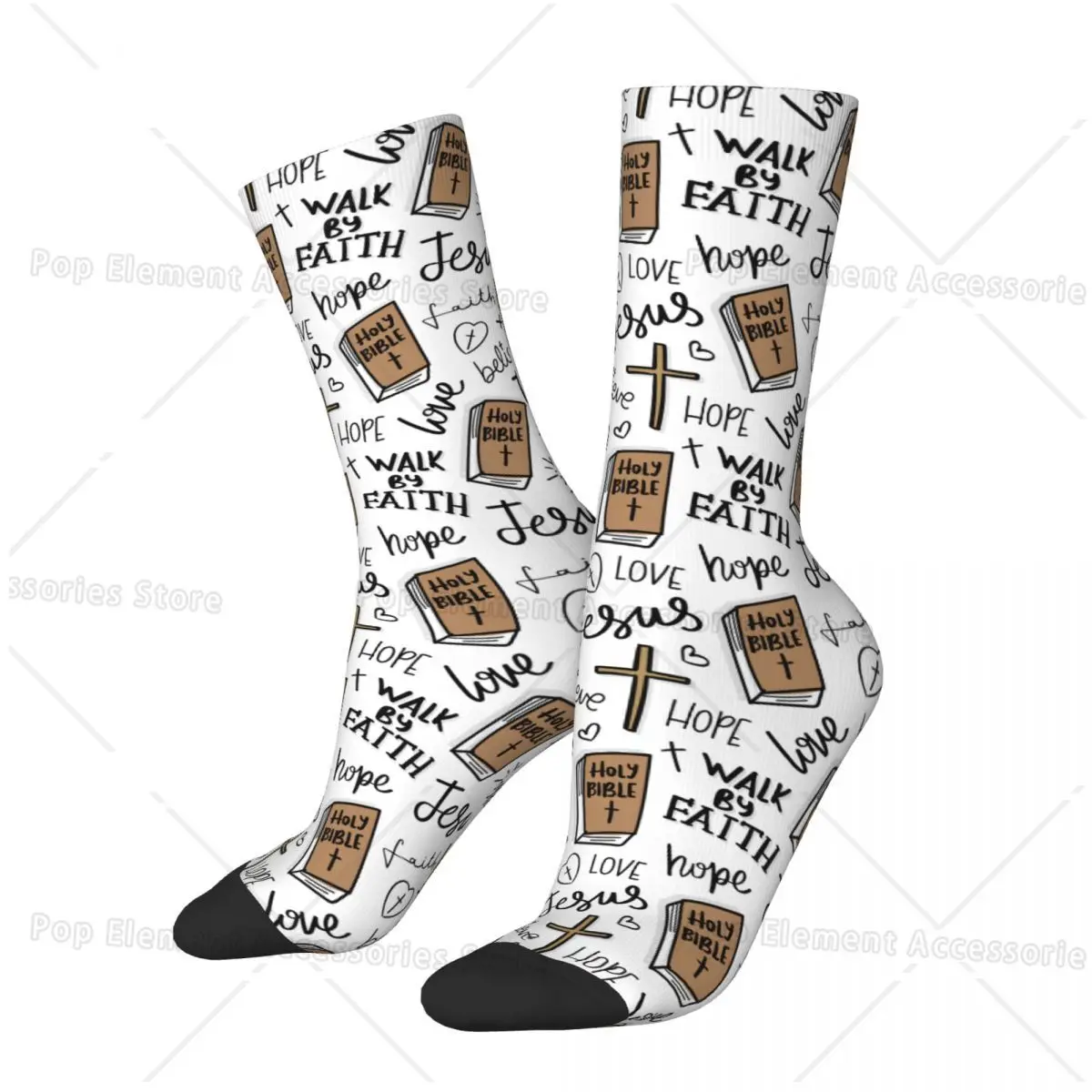 Christian Bible Christianity Concept Cozy Crew Socks All Season Scripture Comfortable Crew Socks Sweat Absorbing Amazing Gift