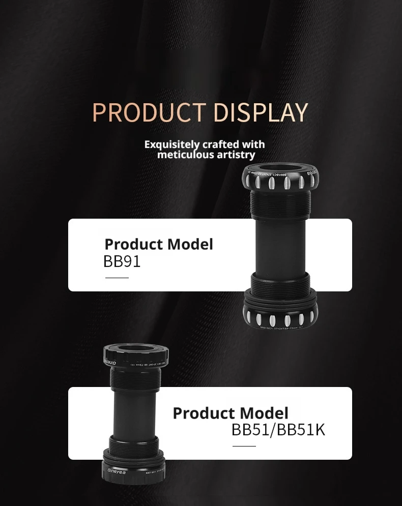 Gineyea BSA Tretlager mit Keramiklager, 24mm 29mm Spindel, 68mm 73mm 100mm 120mm für MTB und Rennräder – Detail 8