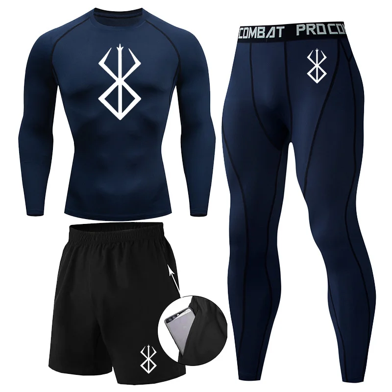 Nowe koszulki MMA + zestaw spodni Jiu jitsu Rashguard męskie koszulki Bjj Muay Thai z długim rękawem Boxeo odzież siłownia strój sportowy