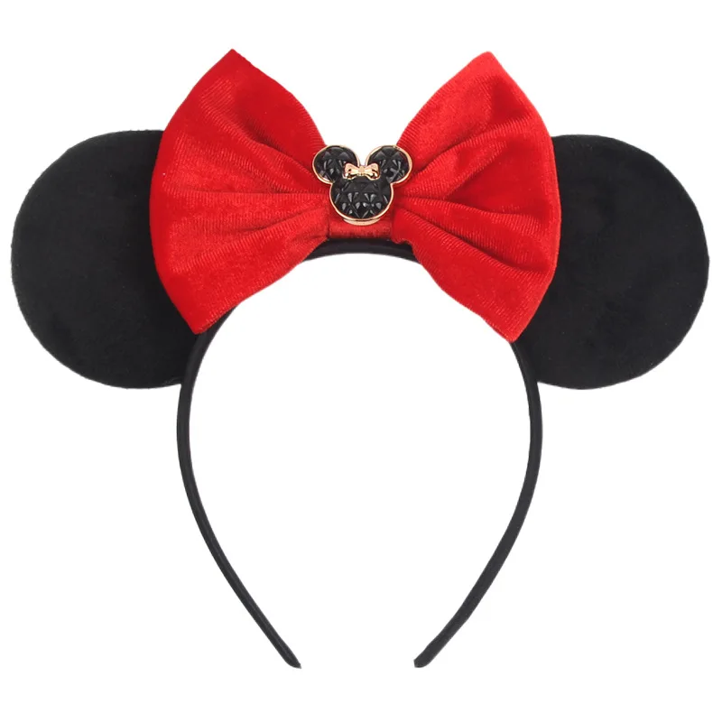 Mickey Mädchen Samt-Ohren Haarband Weiches Schleifenband Halloween-Party Weihnachten Haaraccessoires – Detail 10