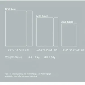 창의적인 투명 트라이 필드 PP 바인더 쉘 A6 A5 6 홀 B5 9 홀 폴더 노트북 느슨한 리프 링 바인더 플래너 10 최고의 판매 a5 링 폴더 - №4