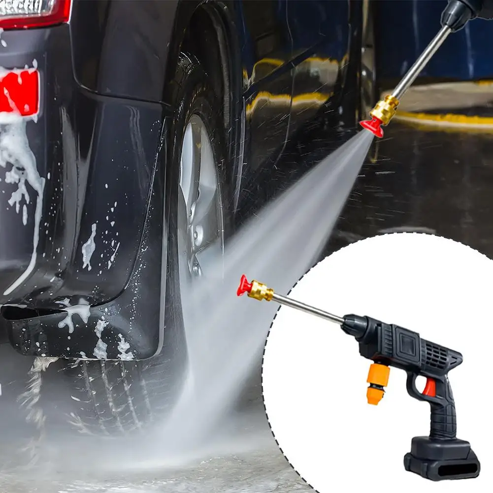 Wireless High-Pressure Car Wash Gun Home Small Automatic Car Tool Water Lithium Hose, Cleaning With Battery Washer C9I5 - Image 5