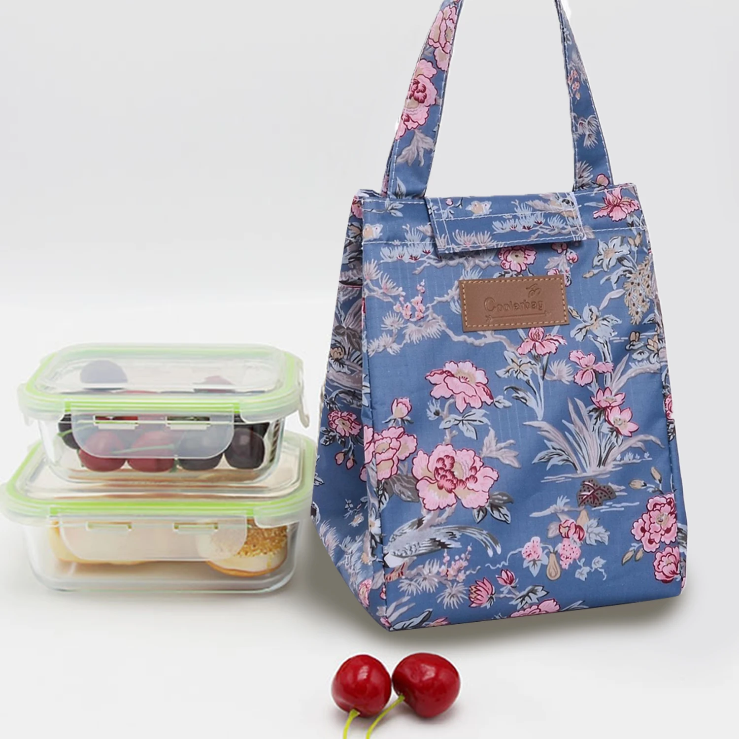 Scatola per il pranzo isolata uomo donna viaggio borsa da Picnic portatile da campeggio borsa termica per alimenti freddi con stampa floreale