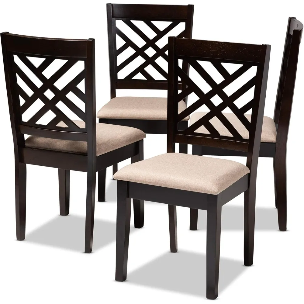 

Dining Chairs, One Size, Wood, Sand Brown/Espresso