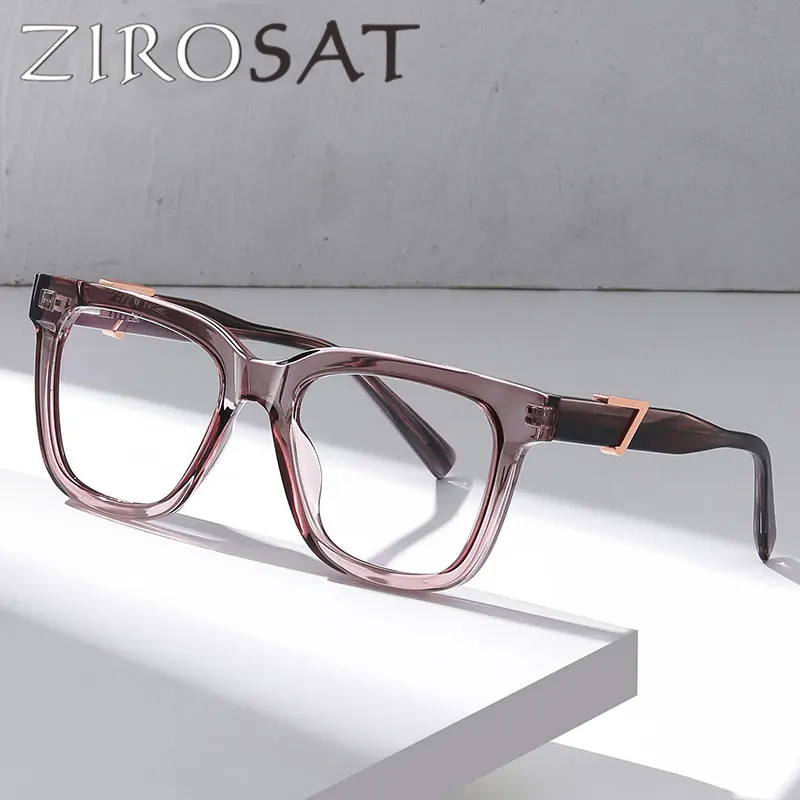 

ZIROSAT New anti blue BC911 Ultralight TR90 Myopia Glasses Retro Square Optical Prescription Eyeglasses Frame For Men Or Women