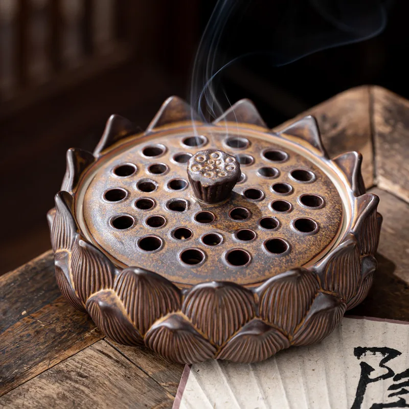 Zen Retro Sandalwood Incense Burner Tea Ceremony Ornament Antique Incense Burner Ceramic Chinese Style Agarwood Aromatherapy Bur