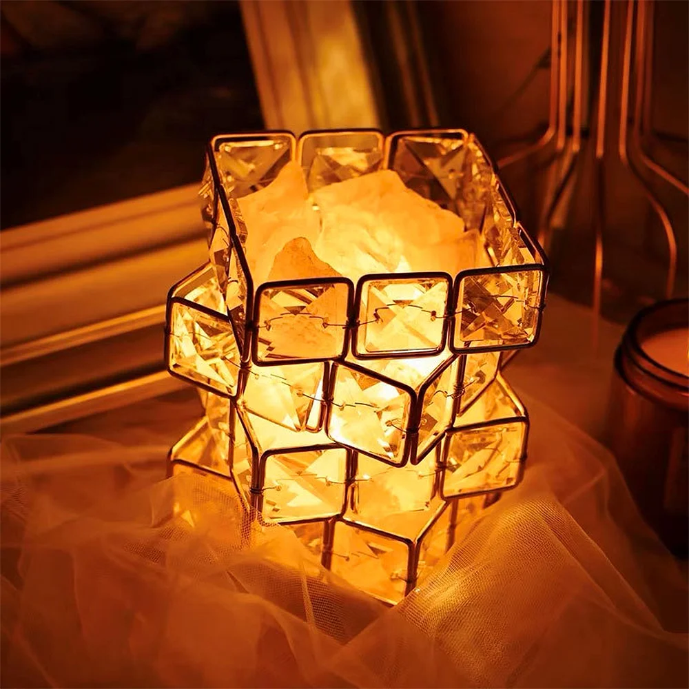 Rubik's Cube-Lampe de Table en Clip Rechargeable par USB, Luminaire Décoratif d'Nik, Idéal pour une Chambre à Coucher ou une Table de oral et, Nouveau Style