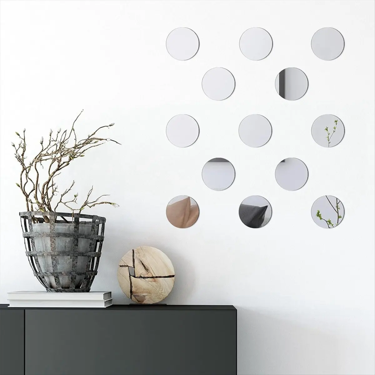 A56K 25 Pièces de Miroirs Ronds en Acrylique Mini Adhésifs, Petits Miroirs Ronds pour Artisanat (4 Pouces de Diamètre)