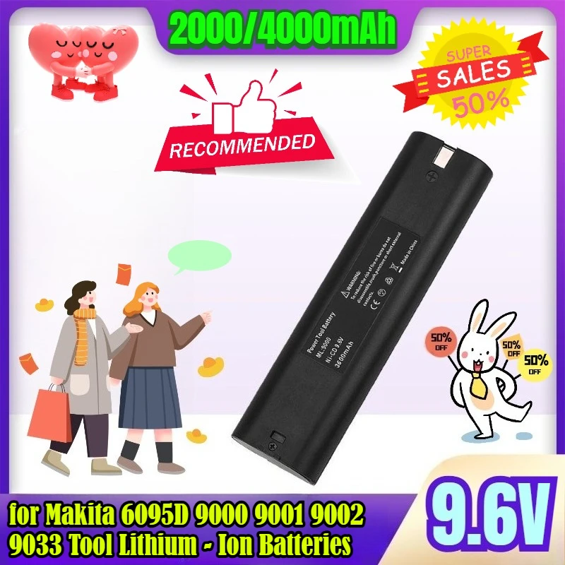 

9.6V 2000/4000mAh for Makita 6095D 9000 9001 9002 9033 Tool Lithium - Ion Batteries
