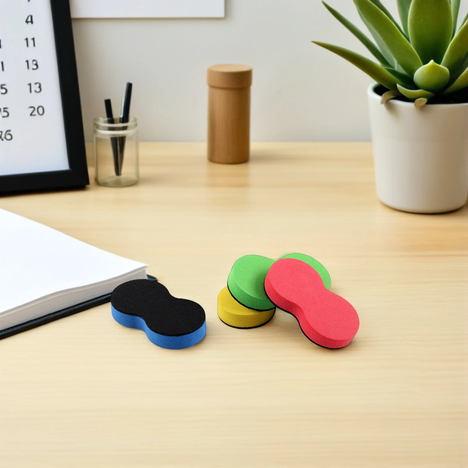 

80pcs Whiteboard Eraser Mini Dry Erase Small Cute Peanut Shape Reusable Washable Cleaning Tool For Classroom Office Home