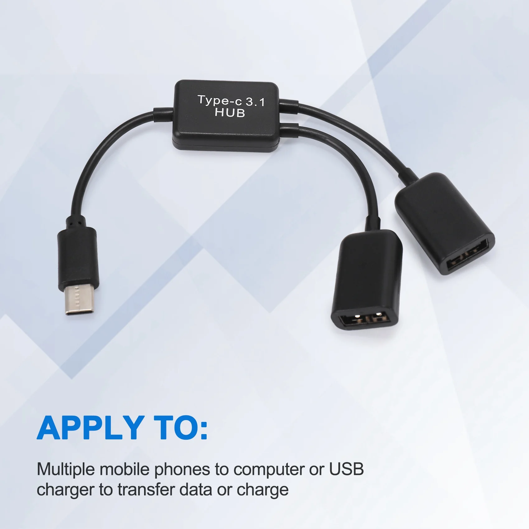 Typ C OTG USB 3.1 przejście ze złącza męskiego na podwójne 2.0 żeńskie ładowanie OTG 2 Port koncentratora kabel Y Splitter