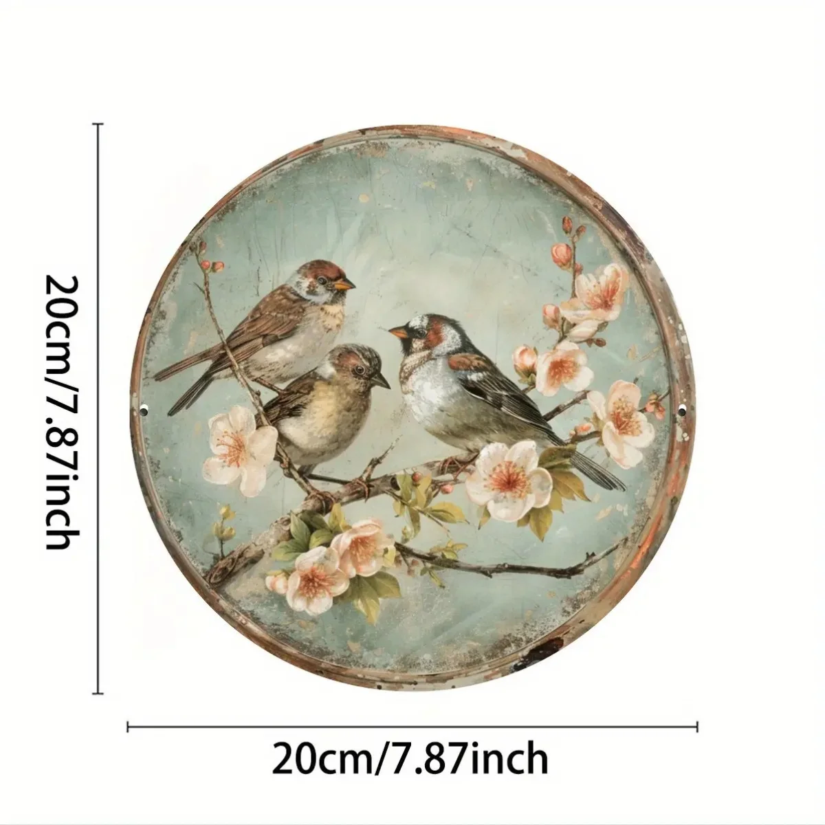 2D Flat, 2D Flat[] Vintage Bird Welcomes Spring Aluminum Sign, One Pack, Metal Wall Decoration, Suitable for Indoor and Outdoor,
