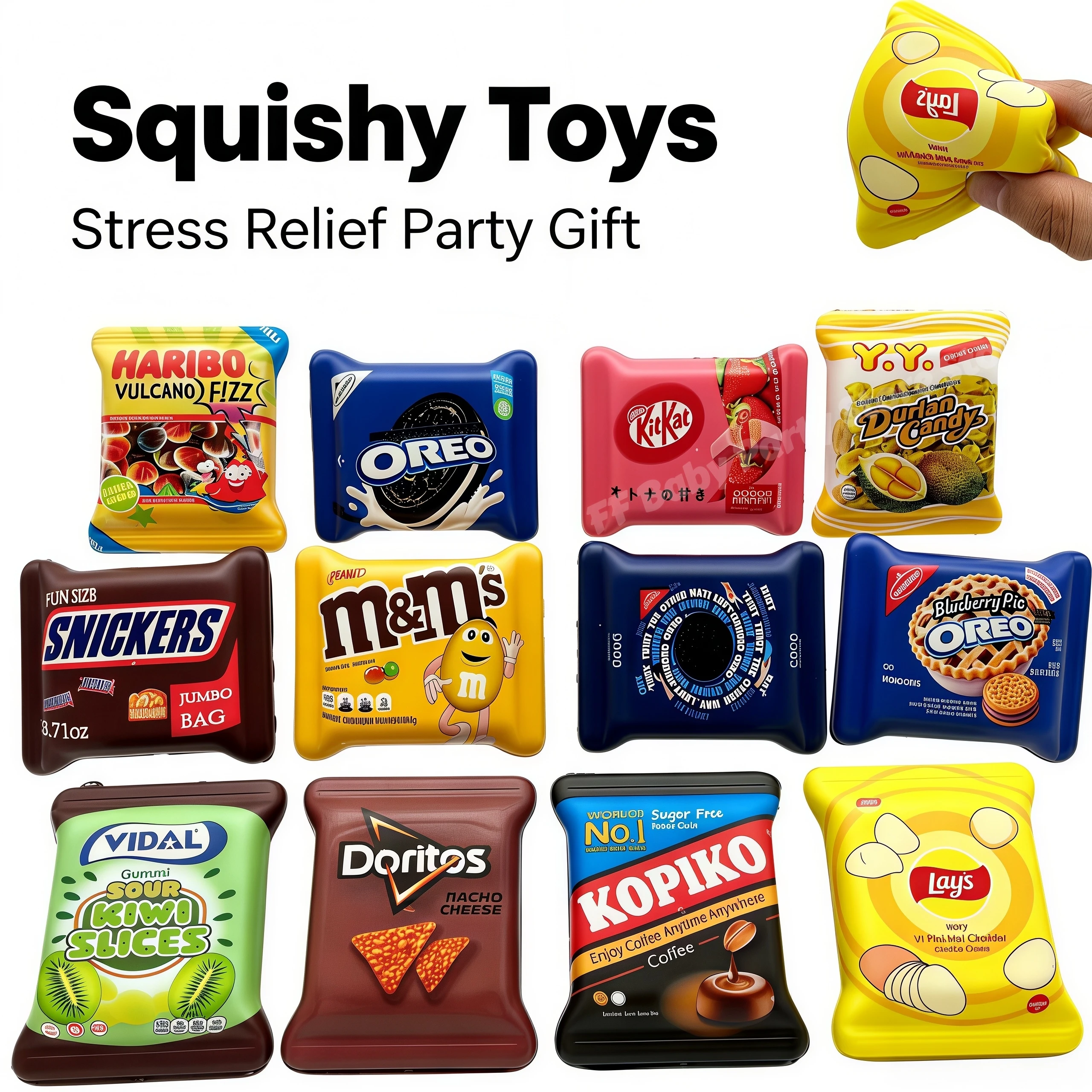NEUES Niedliches Mini-Squishy-Spielzeug, Realistisches Lebensmittel, Stressabbauend, Langsam aufsteigend, Weiches Silikon-Fidget für Erwachsene, Lustiges Weihnachtsgeschenk