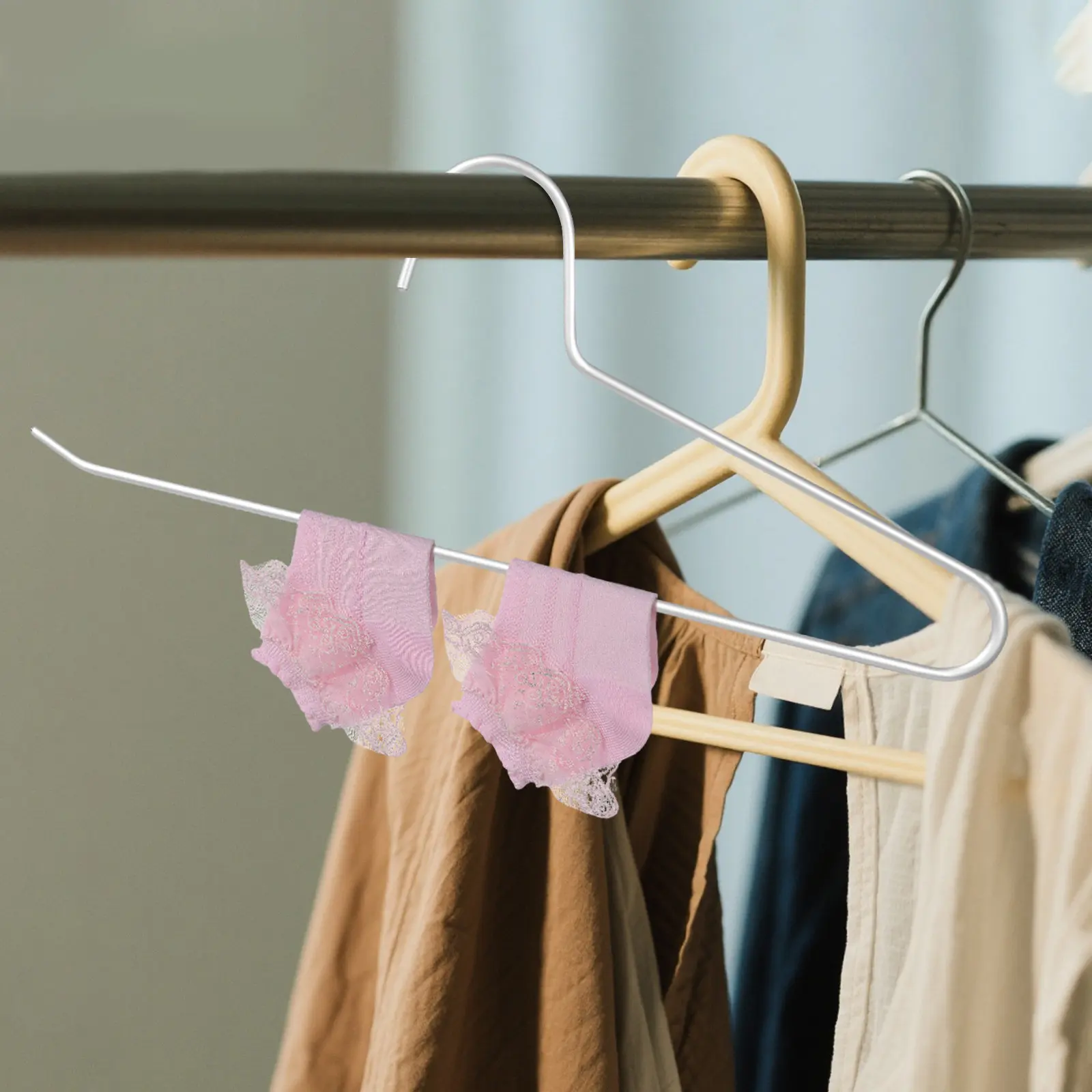 

10Pcs Multi Purpose Aluminum Alloy Pant Hangers Non Slip Metal Clothes Hangers for Jeans Trousers Space Saving Wardrobe