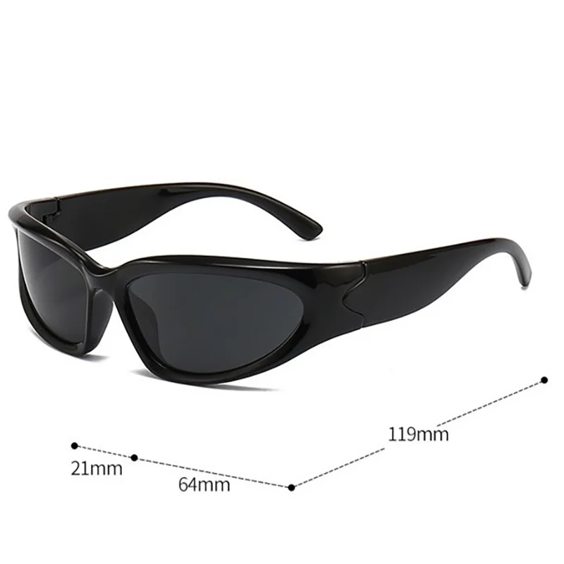 2/3 Stück modische Sonnenbrillen für Männer und Frauen, hochwertige Y2K-Quadrat-Fahrradbrillen, widerstandsfähige Sonnenbrillen für Outdoor-Wanderungen, UV400 – Detail 4