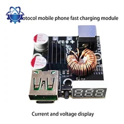 QC4.0 3.0 PD Full Protocol Mobile Phone Fast Charging Module 3526 Chip with Display USB Charging Converter Board with Heat Sink