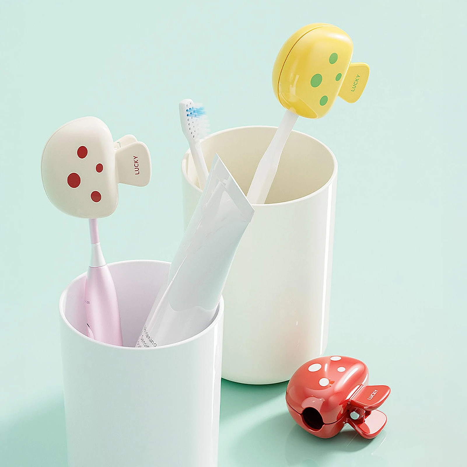 

Mushroom Shape Portable Toothbrush Head Cover Clips Plastic Dustproof Head Travel Hiking Camping Bathroom Accessories for Travel