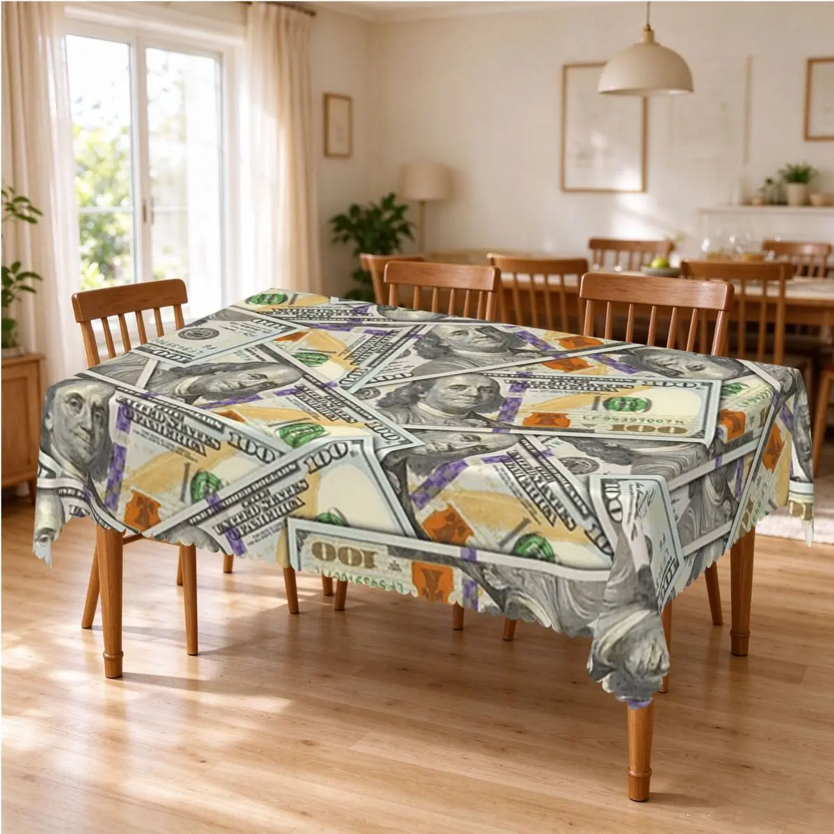 Giant Money Background Dollar Bills Tablecloth Restaurant Kitchen Rectangular Tablecloth Festival Tablecloth Dining Table Cover