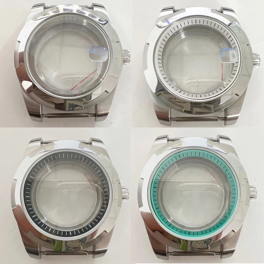 

New Transparent Bottom Stainless Steel Sapphire Glass Watch Case 41mm, Colorful Chapter Ring Case for NH35 NH36 4R 7S Movement