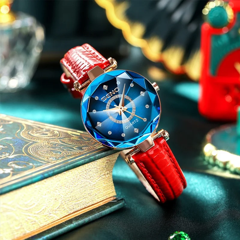 SENO Ladies Watch Fashion Jewelry Watch For Women Christmas Ornaments Sapphire Style Women Watches Luxury