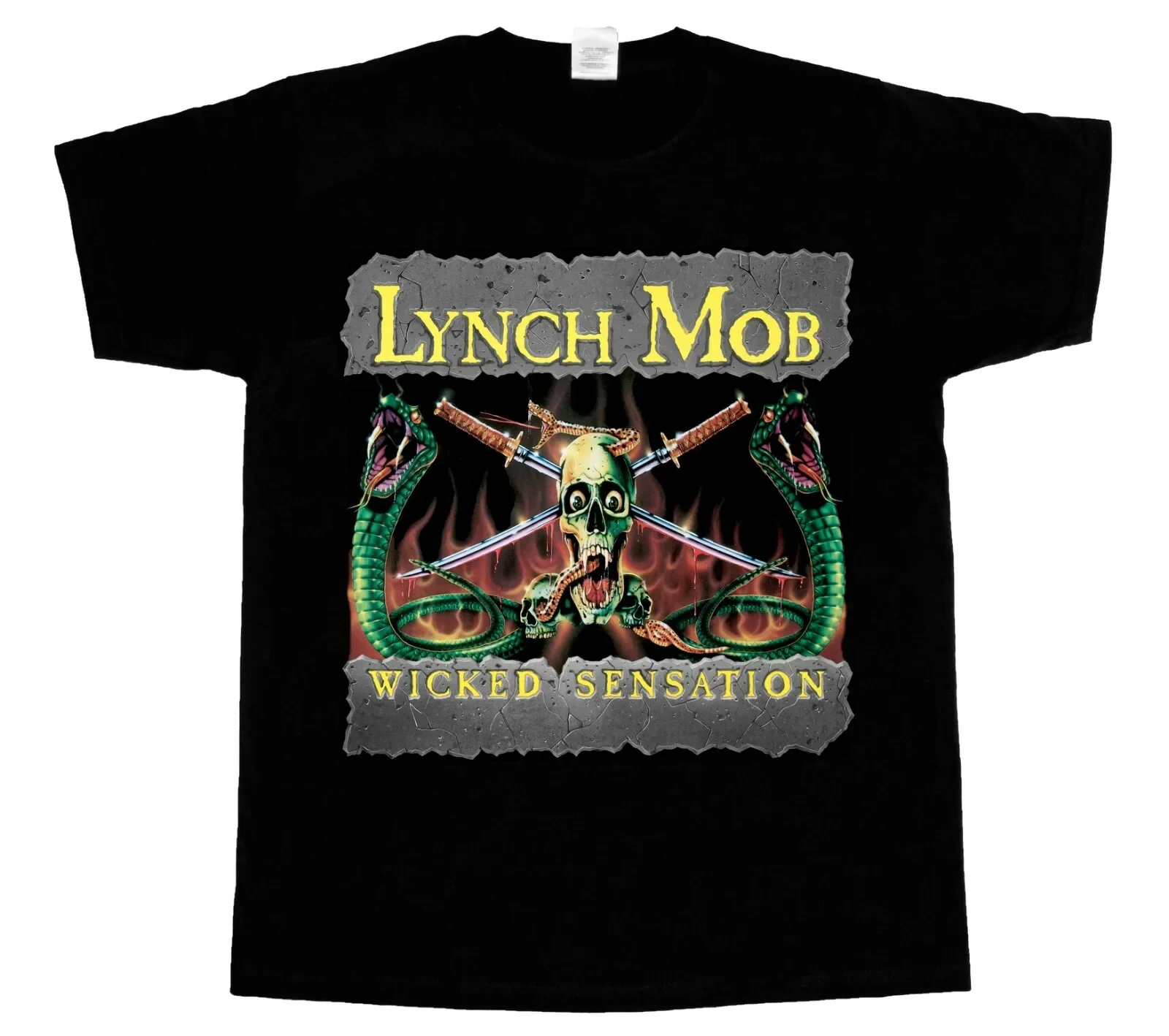 LYNCH MOB - WICKED SENSATION Short - Long Sleeve New Black T-Shirt-