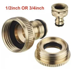 Pressure Washer Hose Adaptor Brass Hose Tap Connector 3/4'' 1/2'' Thread Garden Connector Water Pipe Adapter Watering Equipment