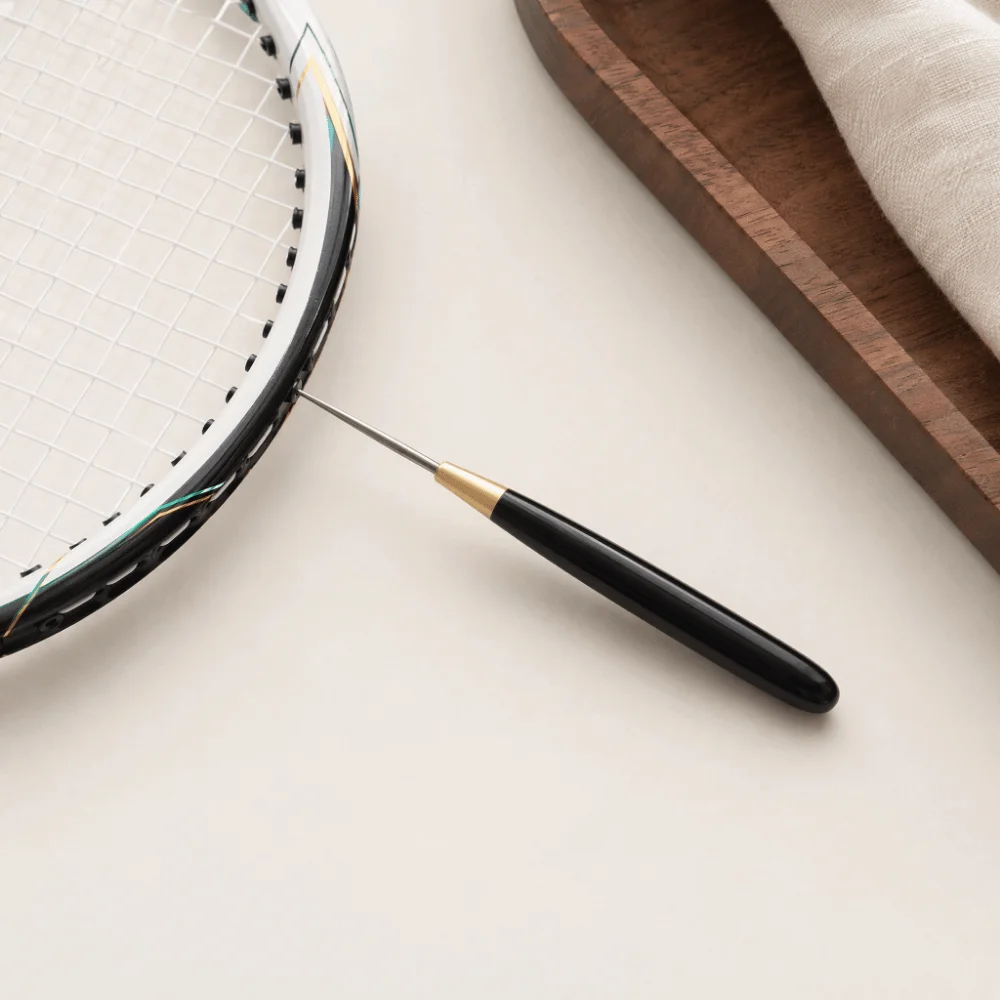 Tapered Steel Shaft Tennis Racket Bag Ultra Fine Tip Wood Handle Badminton Racket Bag Polished Finish Gold Tone Ferrule