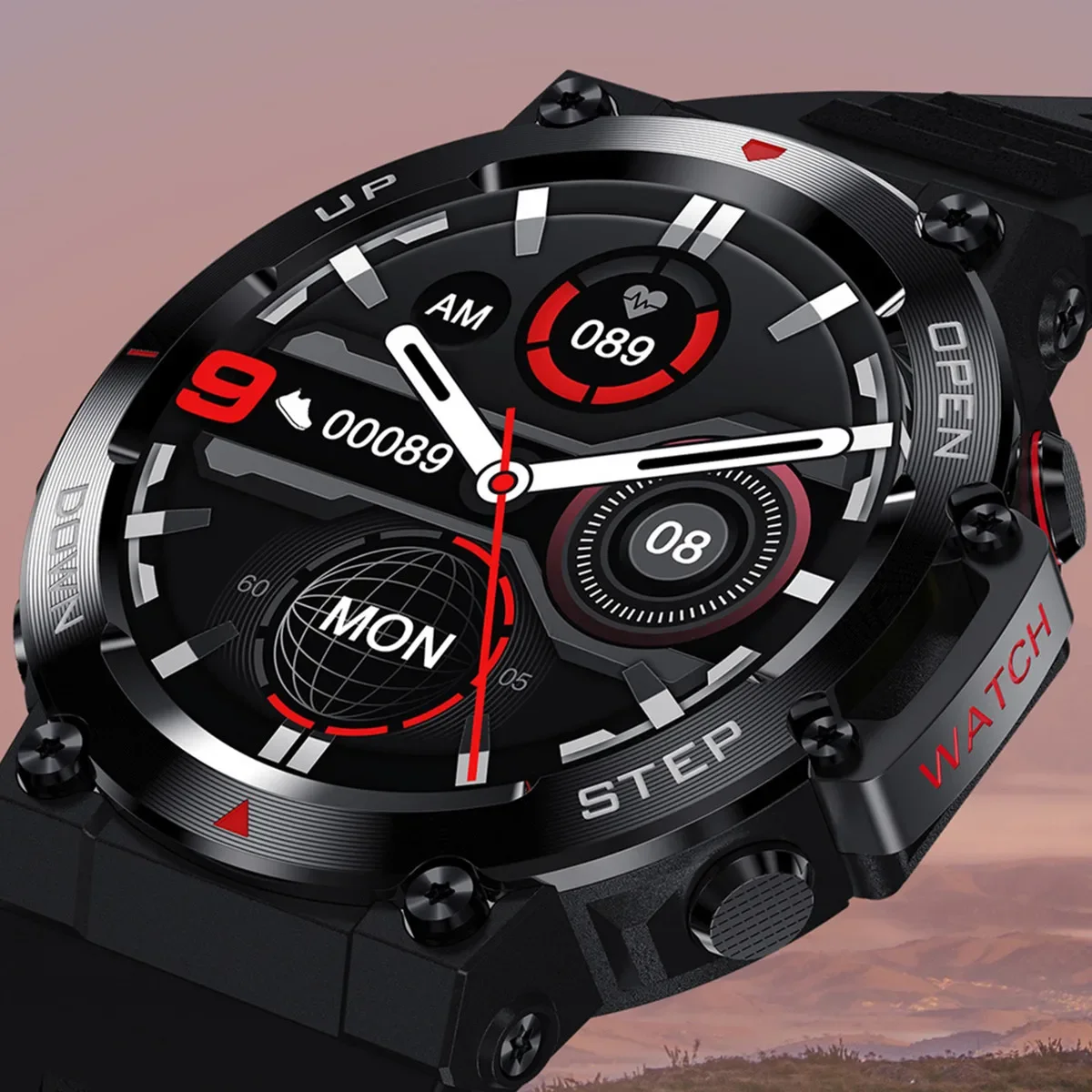 방수 스마트 시계 남자 피트니스 팔찌 400mah 배터리 손목 시계 블루투스 통화 건강 모니터링 추적기 스포츠 Smartwatch