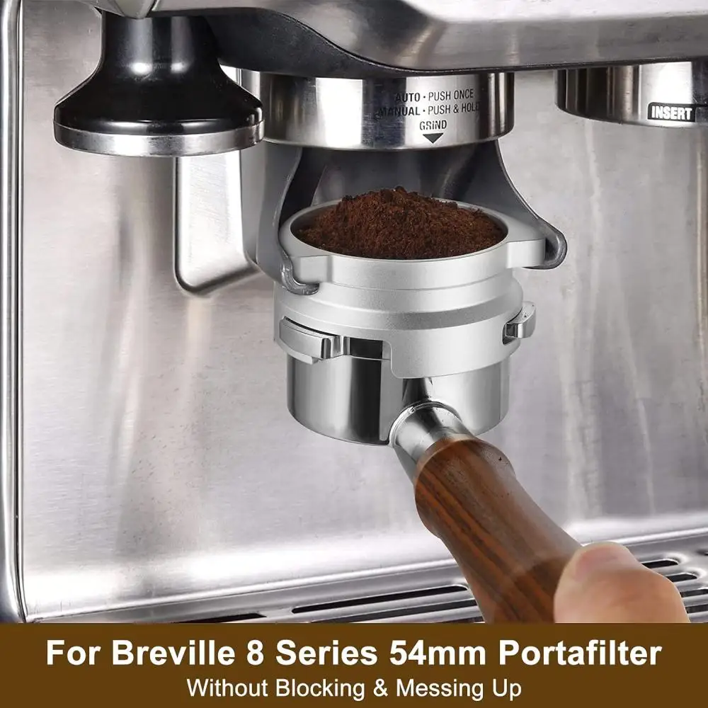 Kaffee Dosier trichter 54mm Espresso Kaffee Zubehör Aluminium Metall für Breville Sieb träger Freis prec heinrich tung Silber/Schwarz