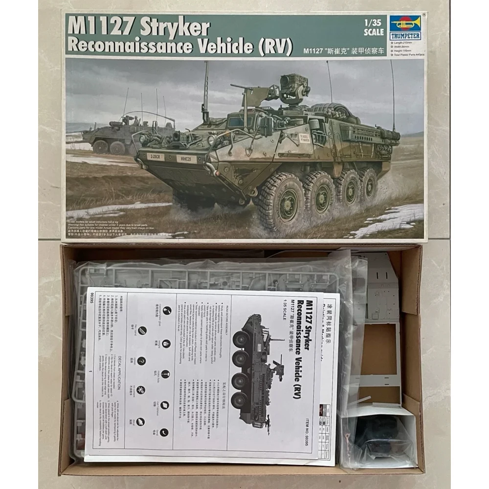 

Trumpeter 00395 1:35 Scale US M1127 Stryker Armored Recon Vehicle RV Car Plastic Assembly Model Kit Military Building Toy
