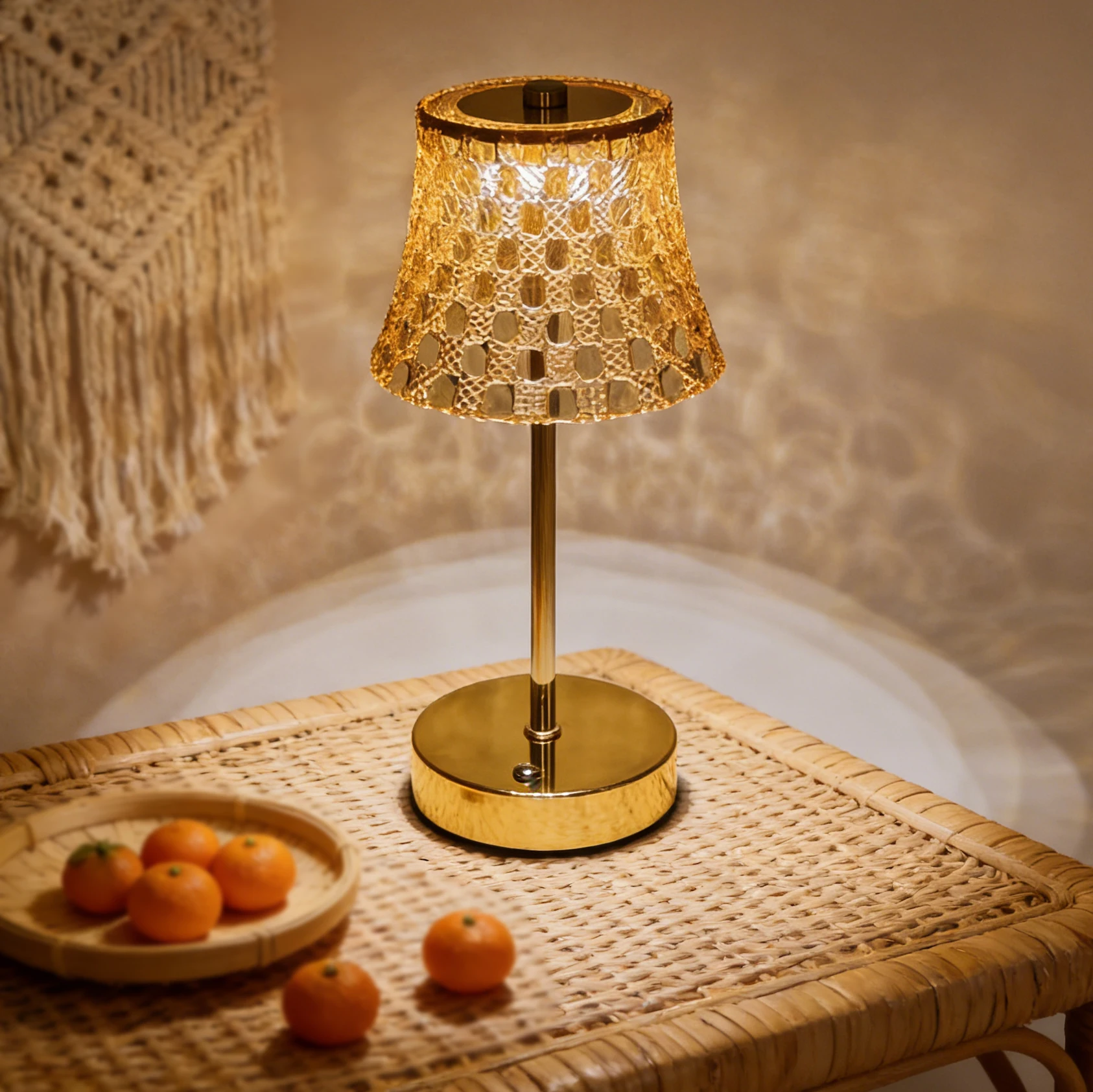 

Настольная LED-лампа с вырезами, регулируемая теплая подсветка для спальни, гостиной, домашнего декора