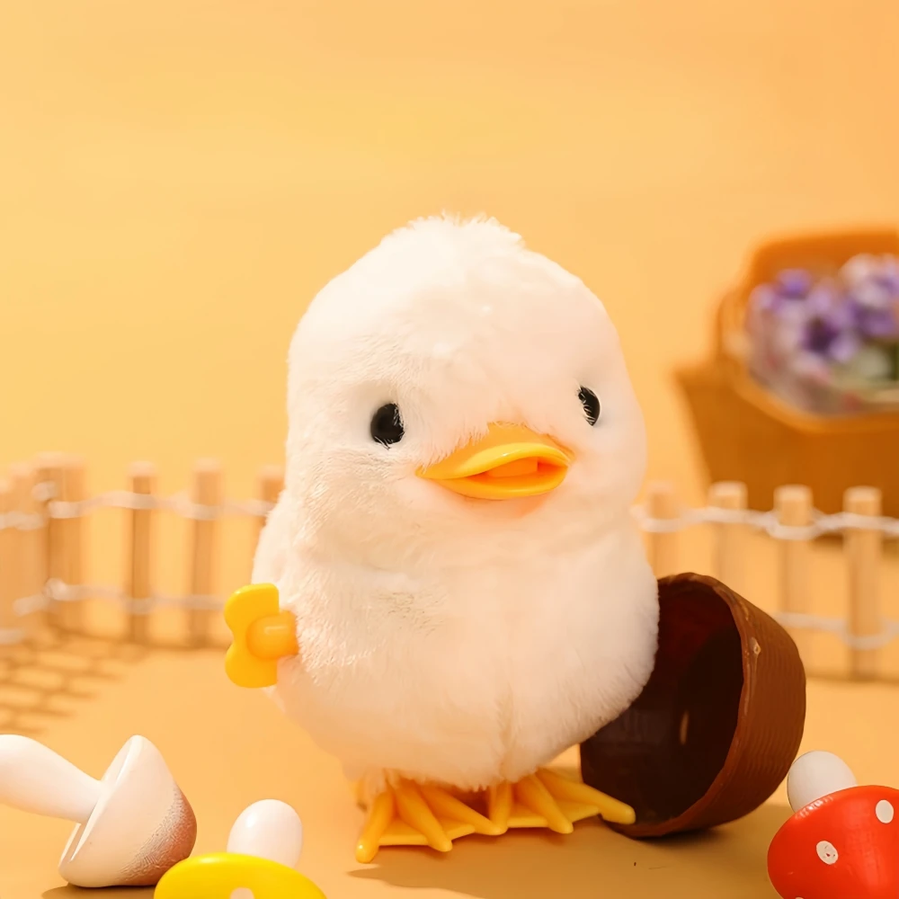Plush Stuffed Wind - Up Walking Chick Toys Cute Clockwork Interactive Animals Gifts for Kids