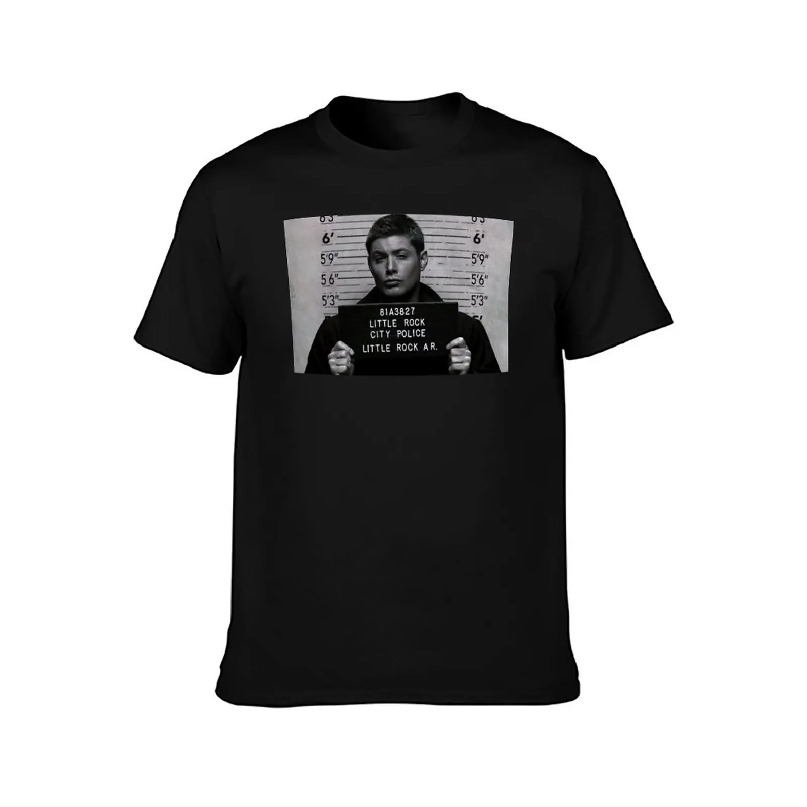 Supernatural - Dean Winchester Mugshot T-Shirt Basic Casual Short Sleeve Cotton Shirt T-Shirt