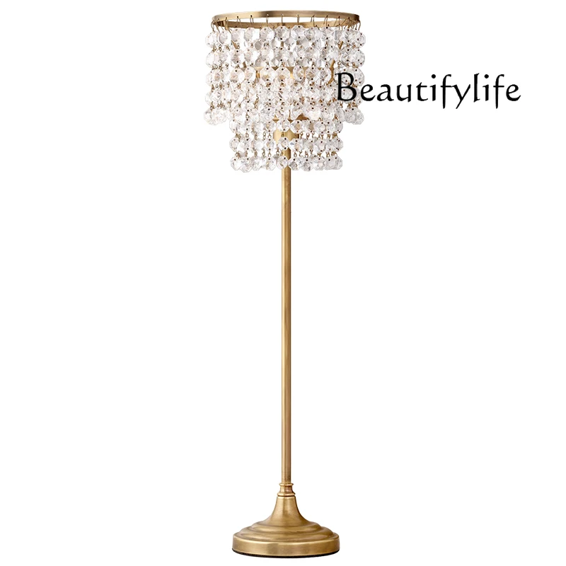 

European and American medieval style crystal floor lamp living room creative vertical atmosphere lamp