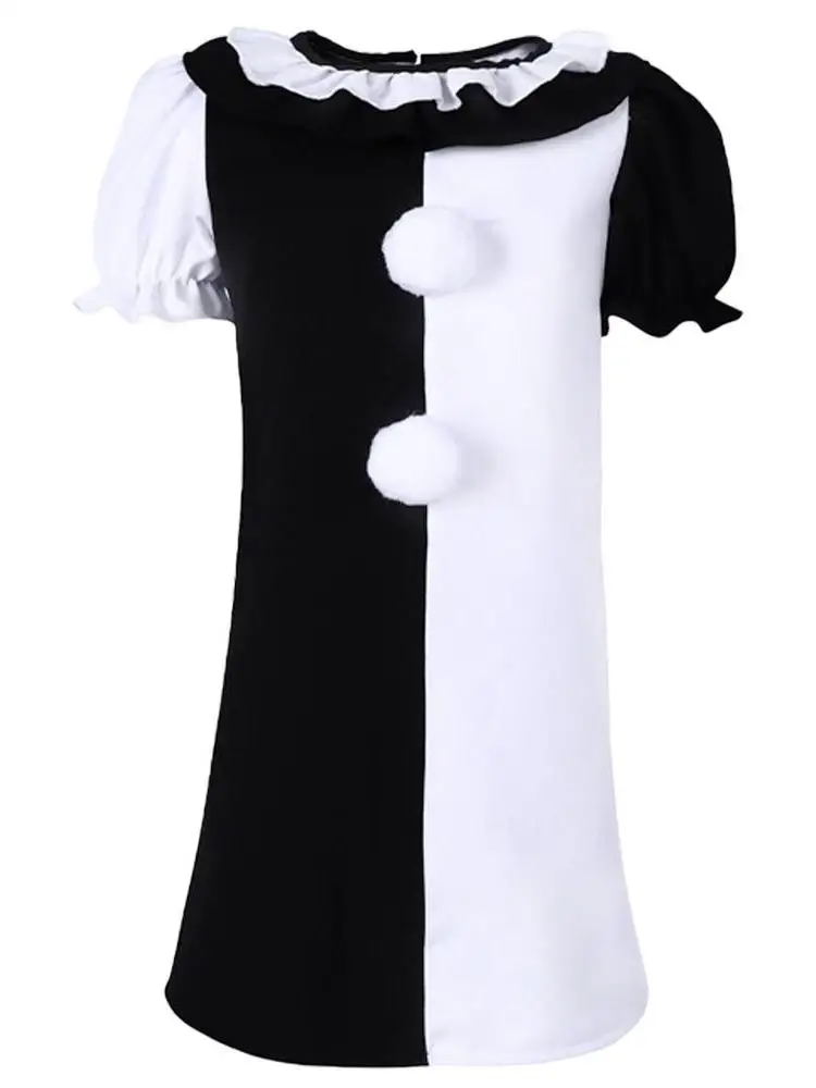 

Horror Clown Cosplay Costume Bloodstained Halloween Performance Suit Women's Traditional Clothing Stage Outfit Unbranded