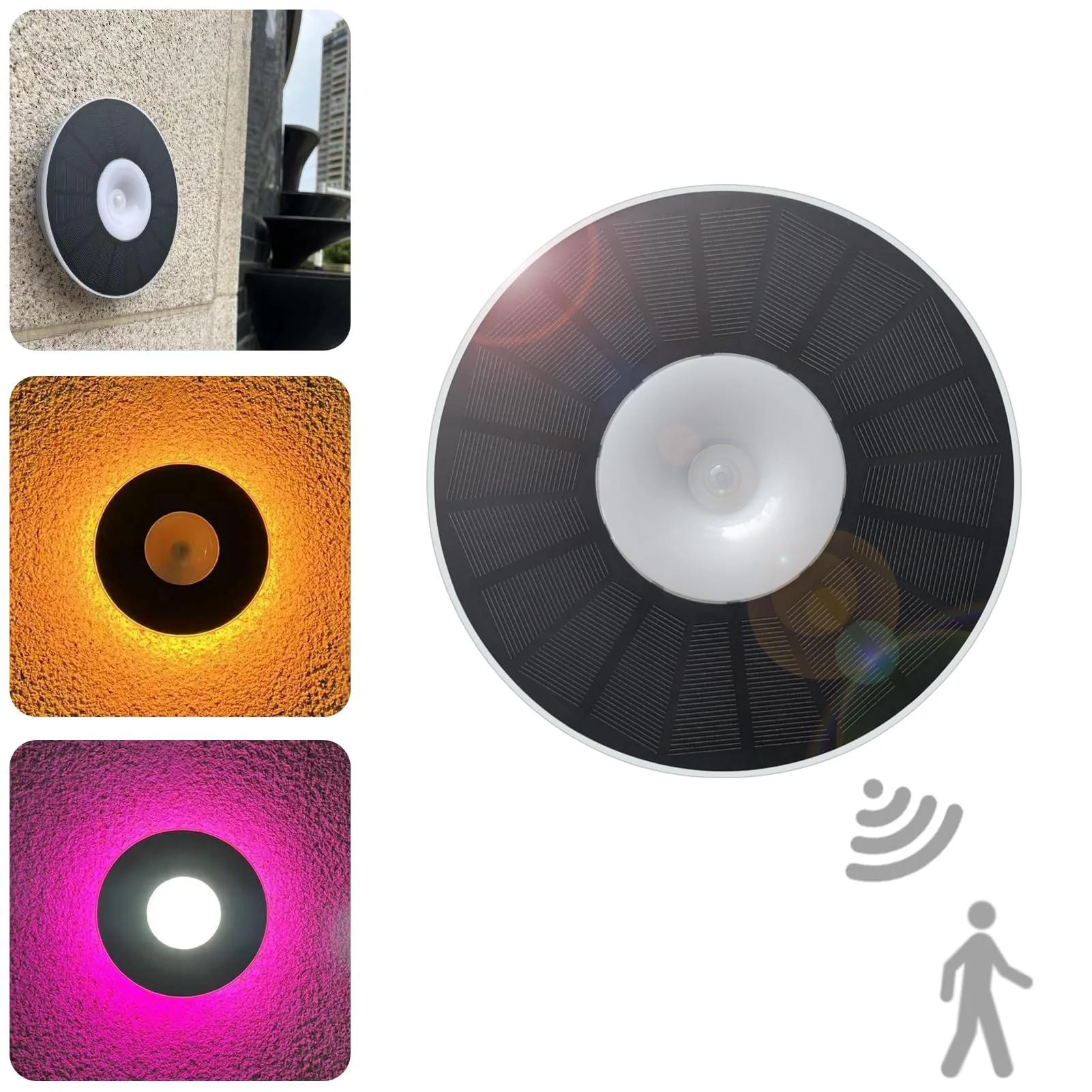 Luces solares de pared LED para exteriores con sensor de movimiento, IP68 impermeable 2 modos lámpara de pared solar 88 luces LED para jardín Patio