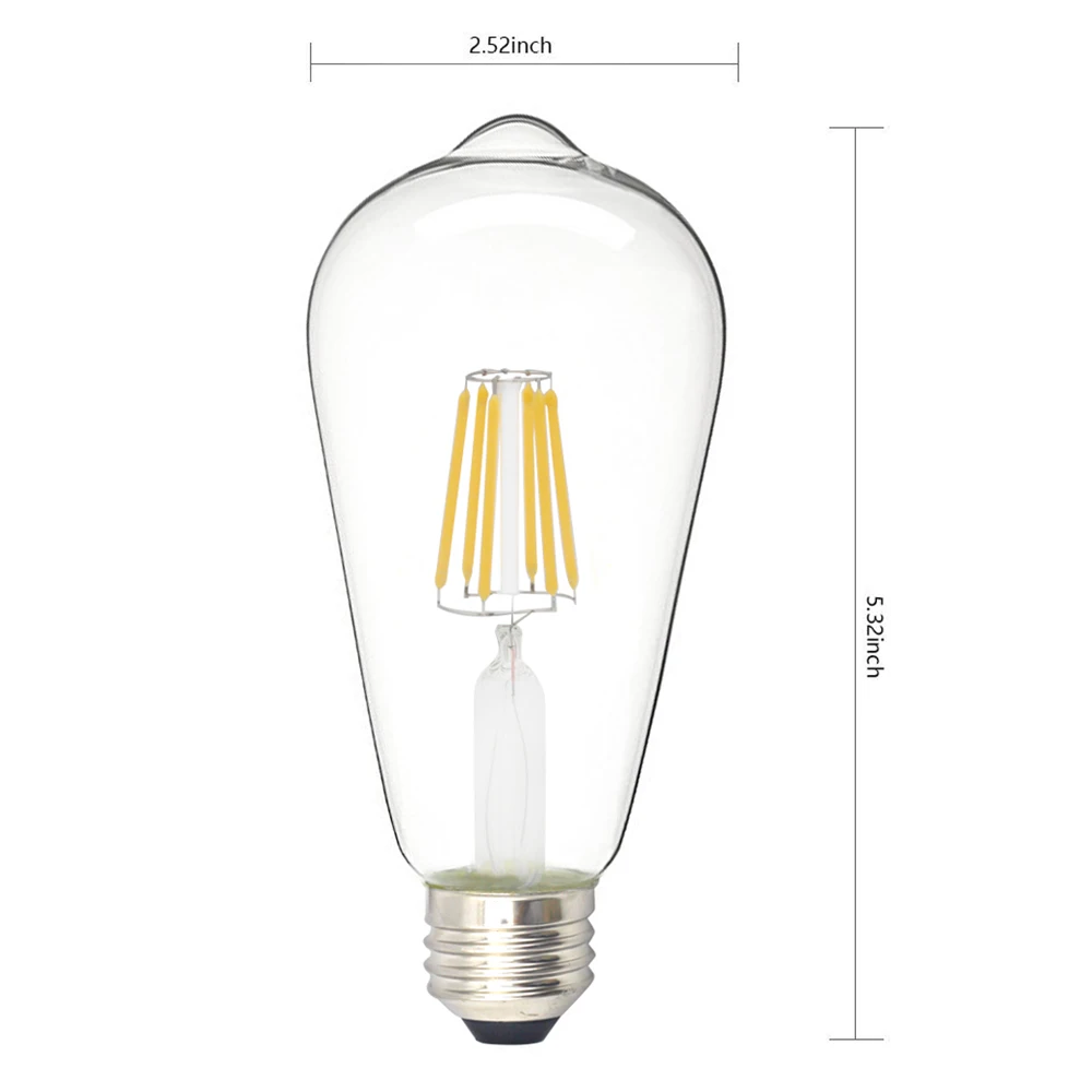 

Edison Bulb LED Light Vintage Style Lighting Filament Lamp E26 Warm white 1PCS