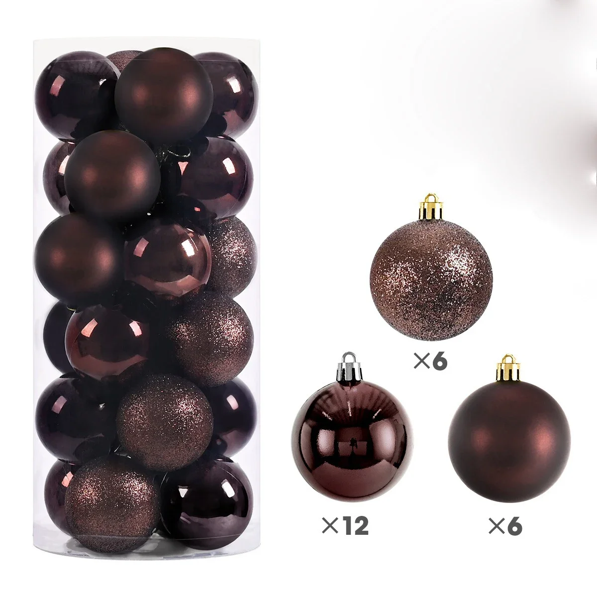 Hot 24Pcs 3/4/6cm Weihnachten Baum Kugeln Mehrfarbige Weihnachten Ball Dekorationen Glitter Weihnachten Baubles ornament Ball Party Wohnkultur – Detail 13