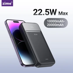 zime 22.5W 20000mAh PowerBank Portable Two-way Quick Fast Charging Type C PD For iPhone Huawei Xiaomi Batterie Externe Charger