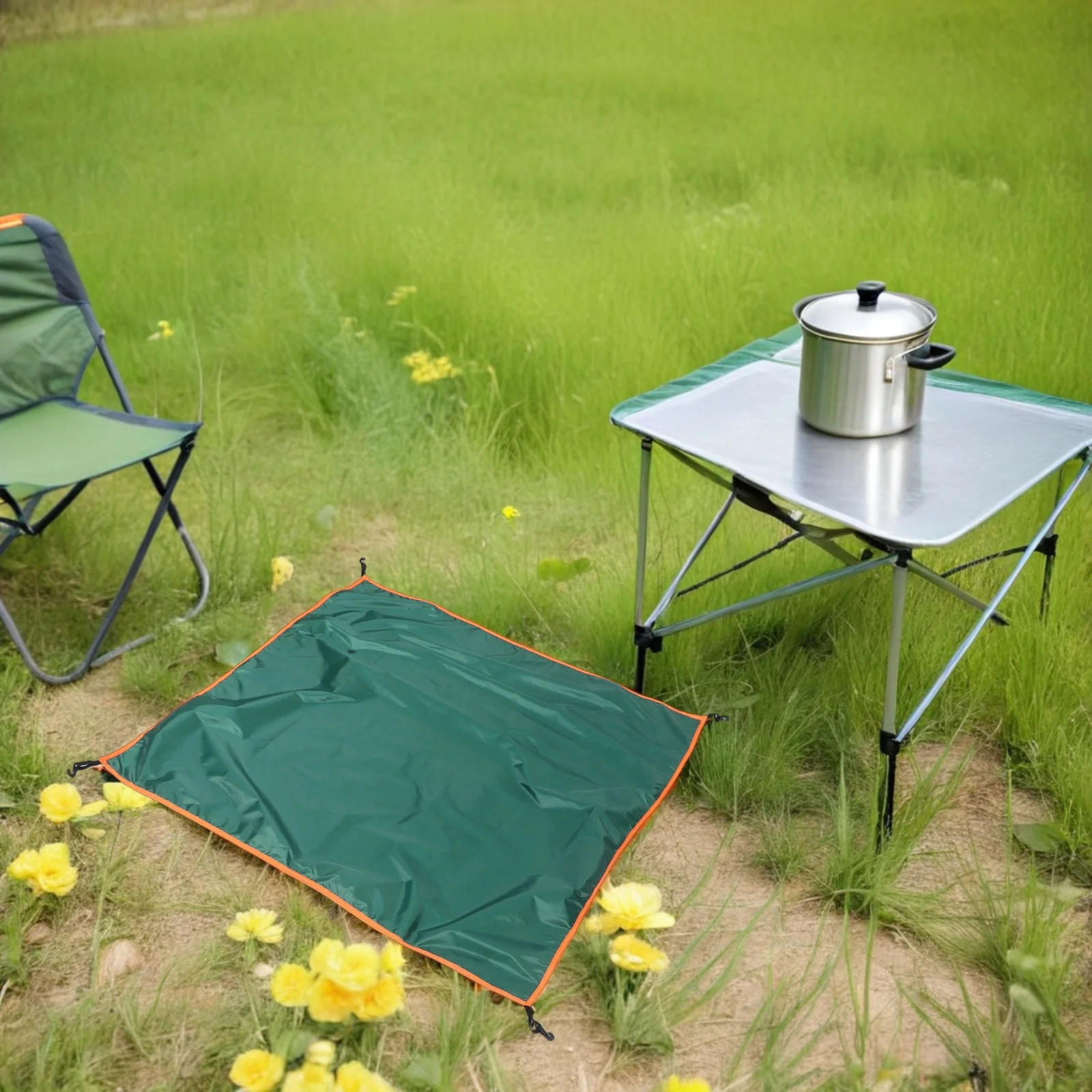 

Camping Tarp Waterproof Tent Cover 110x110cm Canopy Top Rain Fly Lightweight Portable Sun Shelter for Festivals