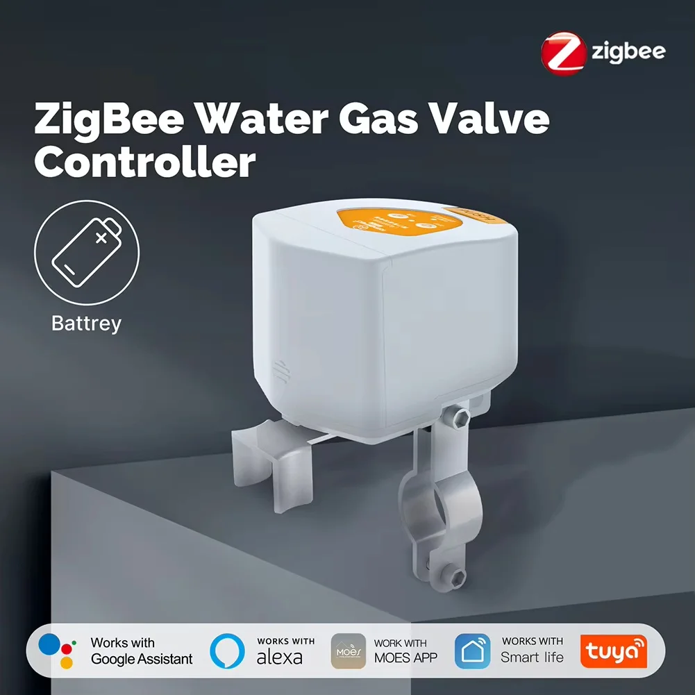 Tuya ZigBee Smart Battery Water Gas Valve Controller Works With Alexa And Compatible With Google Home Automatic Gas Water Heater