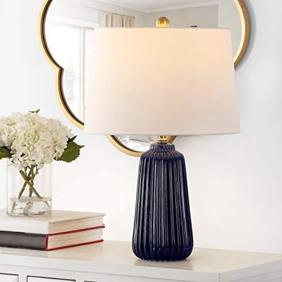 

Lighting Collection Sawyer Modern Ceramic 24-inch Bedroom Living Room Home Office Desk Nightstand Table Lamp LED Bulb Included