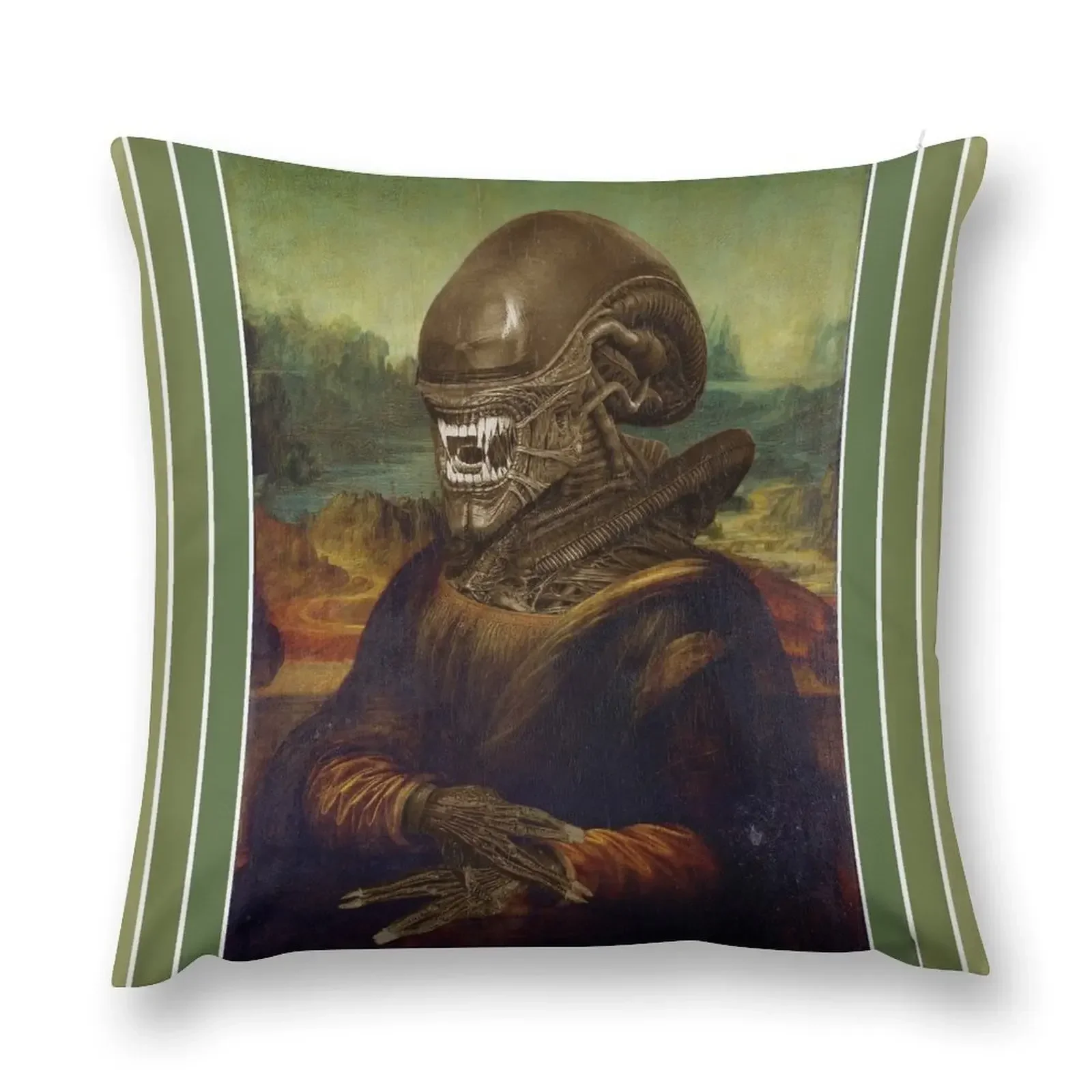 Mona Lisa Alien Xenomorph Throw Pillow bed pillows Decorative Cushion Couch Pillows pillow