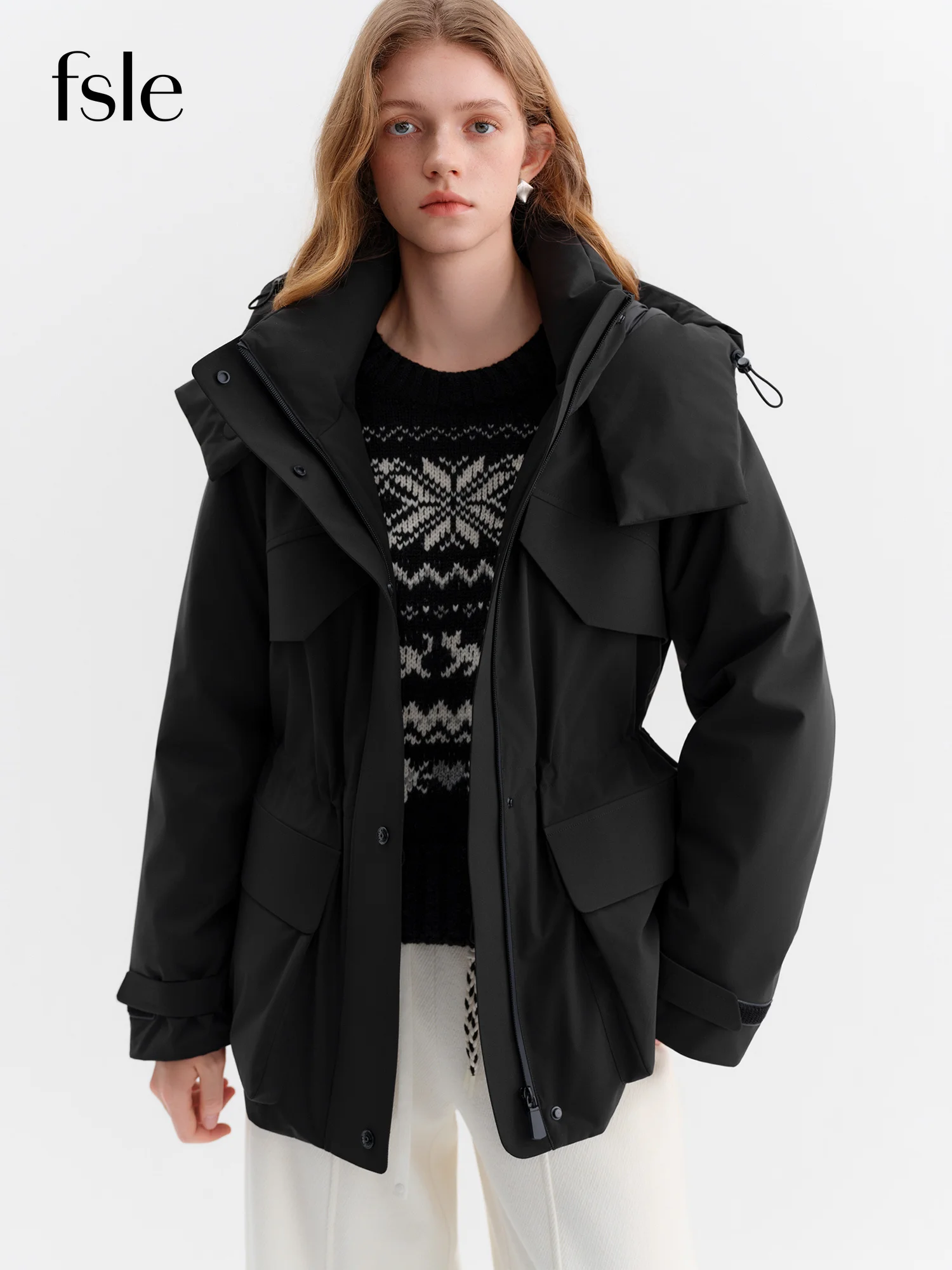 FSLE 2025 Winter Dames Gordel Taille Opstaande Kraag Pufferjas Techwear Jas Thermische Isolatie Waterdicht Licht Outdoor Parka