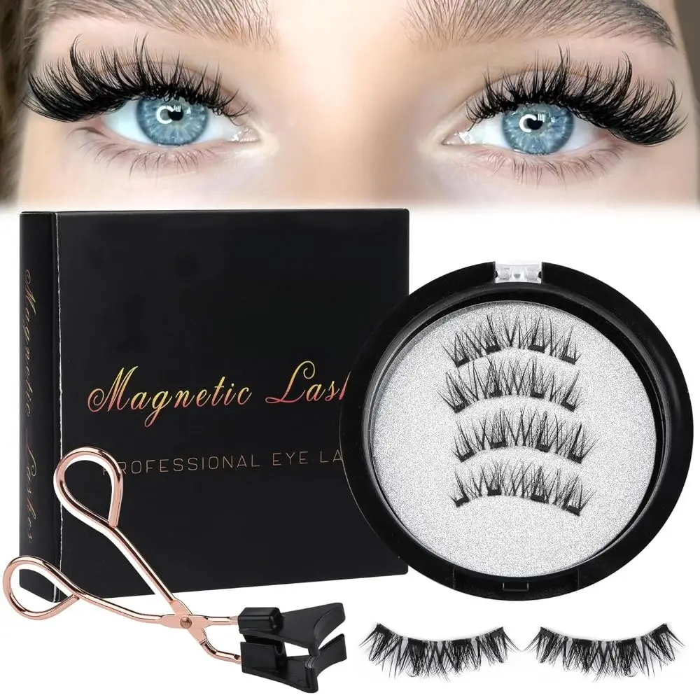 No Glue Magnetic Eyelashes Natural Look Eyeliner Needed Magnetic Lashes Look Like Extensions without Eyeliner False Eyelashes