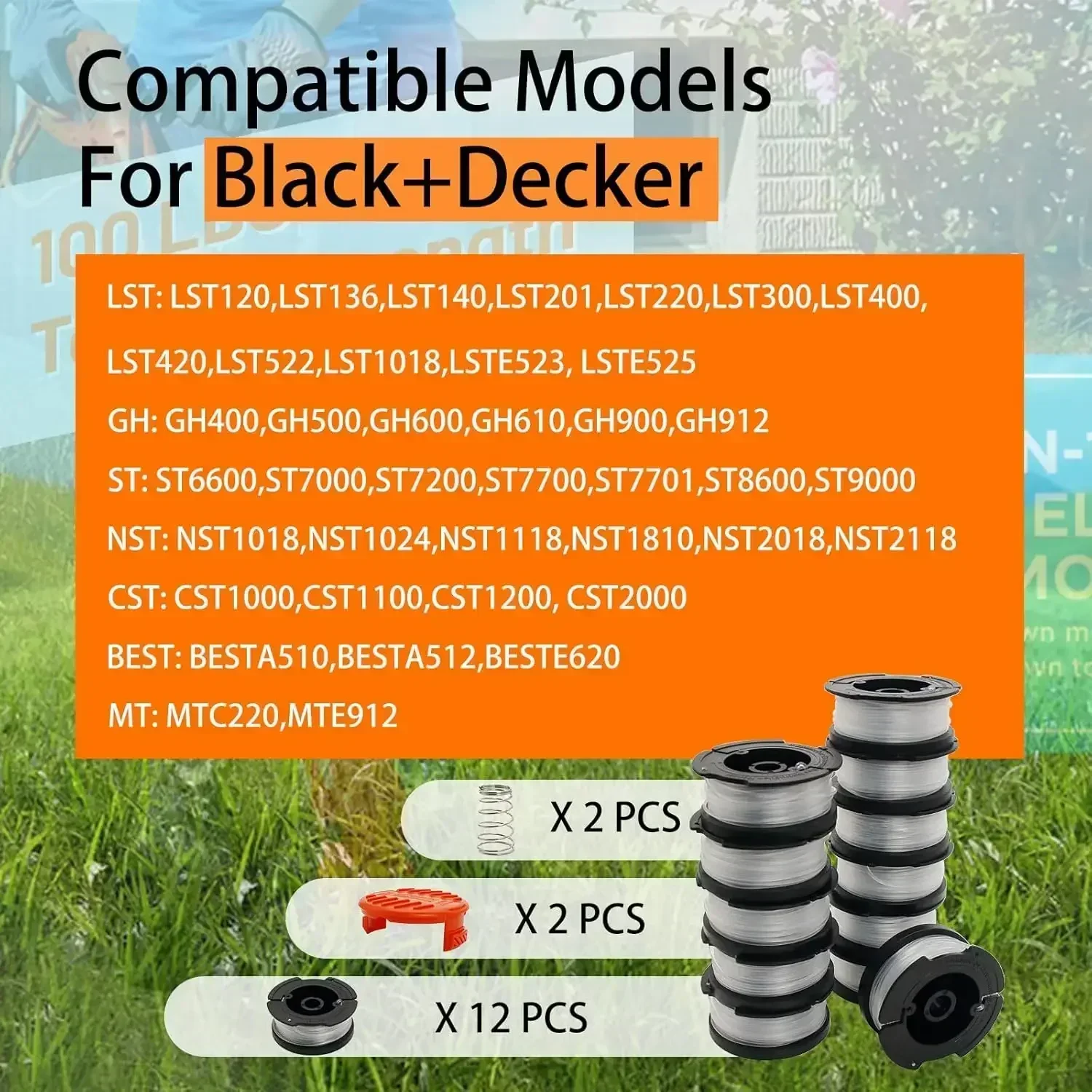 COSY 16Pcs Upgrade Grass Cutter Annex Weed Wacker String Trimmer Line 0.065 Inch AF-100 String Round Trimmer Replacement Spool