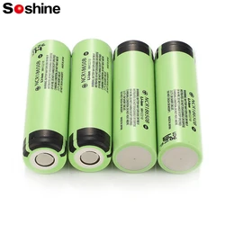 Soshine แบตเตอรี่ Li-ion 3.7V 18650แบตเตอรี่แบบชาร์จไฟได้ของแท้ NCR18650B 3400mAh 4A 1C สำหรับไฟฉายไมโครโฟนกล้องวิทยุ